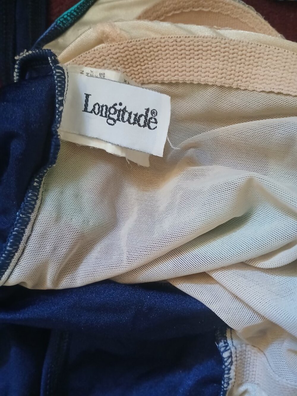 Vintage Longitude Blue Floral One‑Piece Swimsuit 8 Retro Resort Tropical USA - Picture 6 of 7